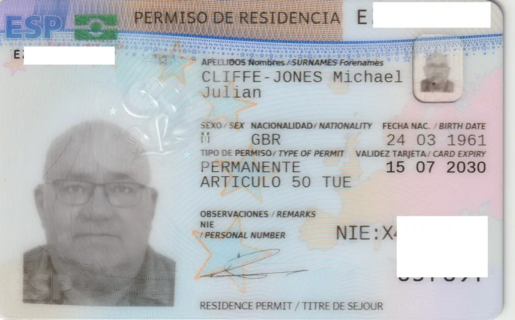 Spanish Permanent Residence Card Spanish Permanent Residence Card - Image 2