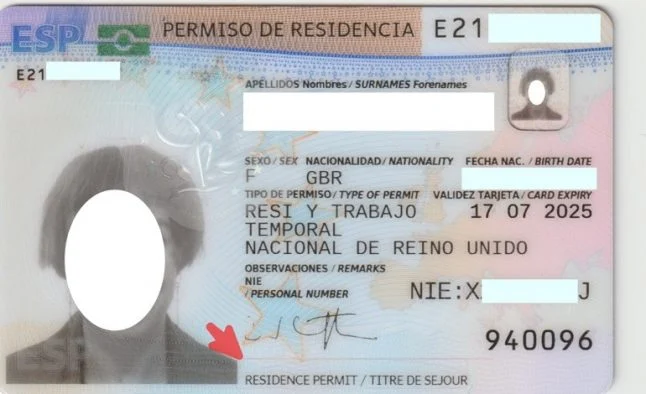 Spanish Permanent Residence Card Spanish Permanent Residence Card - Image 3