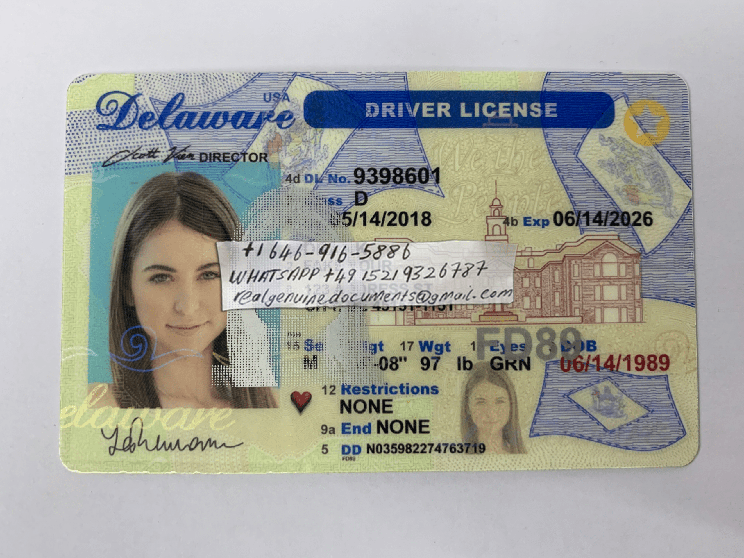 Buy Delaware Driver License and ID Card Delaware Driver License, DelawareID Card, Delaware Driver's License