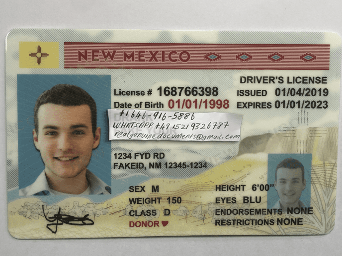 Buy New Mexico Driver License and ID Card Fake New Mexico Driver's License, ID Card, Social Security Number and SSN Card, Passport Card, Green Card