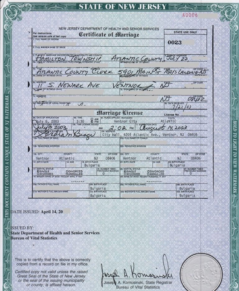 Buy Marriage Certificate Online